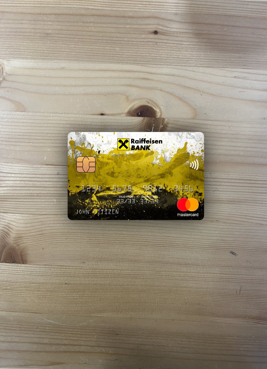 Download Romania Raiffeisen bank mastercard photolook front Photoshop template